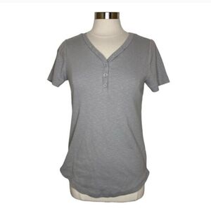 Duluth Trading Company Makers Studio Cotton Rib Henley T-Shirt Women's Medium